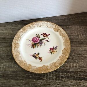 Vtg Hammersley Dresden Floral Gold Trim Plate